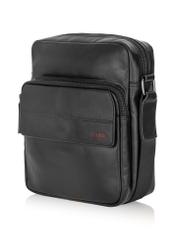 Black leather men's messenger bag TORMS-0442-99(Z24)-02