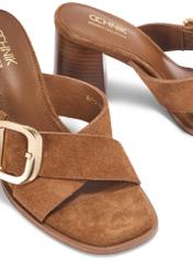 Zamszowe klapki damskie na słupku BUTYD-1228-1D(W26)