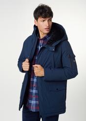 Longer men's jacket with hood KURMT-0253-69(Z24)-01