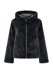 Gray short women's fur coat FUTDP-0049-91(Z24)-06