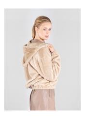 Women's artificial fur coat with hood FUTDT-0042-81(Z20)-03