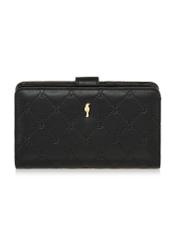 Black women's wallet with embossed pattern POREC-0391-99(Z24)-01