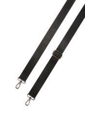 Czarna torebka typu lunchbox TOREN-0346-99(W26) - widok na paski, na białym tle.  