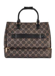 Brązowa torba podróżna z monogramem TOREC-1079-89(Z25), widok produktu tyłem na białym tle.