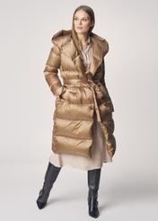 Beżowa kurtka zimowa damska KURDT-0332-82(Z21)