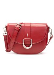 Czerwona klasyczna torebka damska TOREC-0879B-41(Z25), widok produktu od przodu na białym tle.