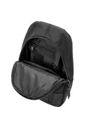 Czarna męska torba crossbody TORMN-0419-99(W26) - zbliżenie na detal, na białym tle. 