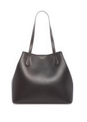 Brązowa damska torebka shopper TOREC-1235-1H(W26),  widok produktu z przodu na białym tle.