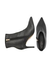 Black leather ankle boots with high heel BUTYD-1122-99(Z24)