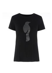 Czarny T-shirt damski z wilgą TSHDT-0053-99(W20)-01