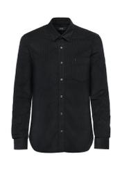 Black cotton men's shirt KOSMT-0328-99(Z24)-01