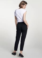 Czarne spodnie damskie z lampasem SPODT-0056-99(W21)-02