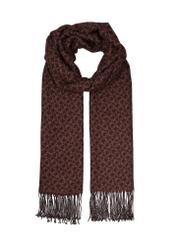 Damski szalik dwustronny z monogramem SZADT-0235-1I(Z26) - widok produktu z przodu, na białym tle. 