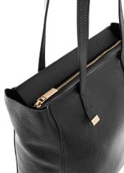 Women's black leather shopper bag TORES-1037-99(Z24)-06