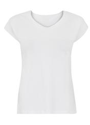 Biały T-shirt basic damski TSHDT-0068-11(W21)-02