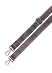 Brązowa skórzana nerka męska TORMS-0462-89(Z25), zbliżenie na odpinany pasek produktu, widok na białym tle.