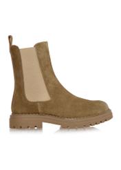 Suede Chelsea boots in dark beige BUTYD-1010-82(Z24)-03