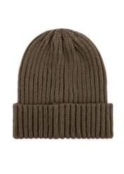 Zimowa czapka męska w kolorze khaki CZAMT-0088-51(Z25), widok produktu z tyłu na białym tle.