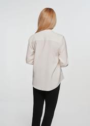 Women's cream V-neck shirt BLUDT-0177-12(Z24)-02