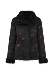 Black women's double-sided fur coat FUTDP-0021A-98(Z24)