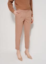 Women's camel trousers with creases SPODT-0098-24(Z24)-01