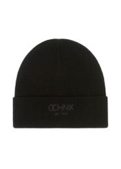 Czarna czapka zimowa męska z logo OCHNIK CZAMT-0064A-99(Z23)