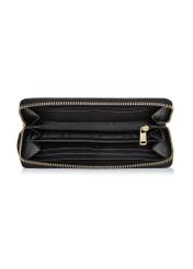 Women's black leather wallet PORES-0908-99(Z24)