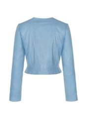 Niebieska kurtka skórzana damska KURDS-0081-1223(W22)-04