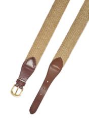 Skórzany szeroki pasek damski PASDS-0338-1E(W26), widok na zapięcie produktu na białym tle.