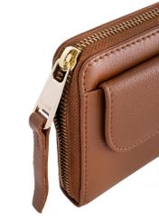 Duży brązowy skórzany portfel damski PORES-0847-79(W23)
