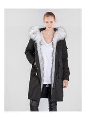 Czarna zimowa parka damska z kapturem KURDT-0271-99(Z20)-01