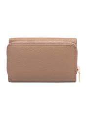 Duży różowy skórzany portfel damski PORES-0801H-5D(W26), widok produktu z tyłu na białym tle.