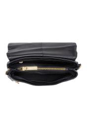 Women's black leather postbag TORES-0911A-99(W24)-05