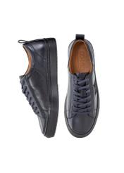 Granatowe skórzane sneakersy męskie BUTYM-0430-69(W24)