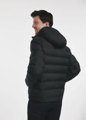 Black men's quilted jacket with hood KURMT-0339-99(Z24)-04