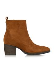 Suede women's ankle boots in cognac color BUTYD-1005-87(Z24)-03