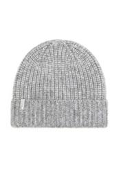 Szara czapka damska z domieszką wełny CZADT-0208-9B(Z26), widok produktu z przodu na białym tle.