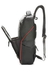 Czarny duży plecak męski TORMN-0396-9J(W26), widok produktu z boku na białym tle.