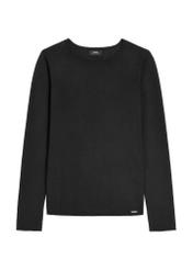 Czarny sweter damski z kaszmirem SWEDT-0260-99(Z26) - widok produktu z przodu, na białym tle. 