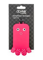 Identyfikator do bagażu AW-012-0004-5E(W26), widok produktu z opakowaniem na białym tle.