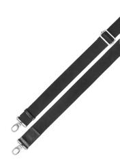 Czarna skórzana teczka męska TORMS-0507-99(W26) - widok na paski, na białym tle. 