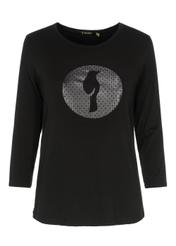 Czarna bluzka damska z wilgą LSLDT-0017-99(Z20)