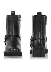 Black leather women's ankle boots BUTYD-1113-99(Z24)-06