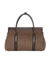 Torebka shopper w kratkę TOREC-1327-1P(Z26), widok produktu z tyłu na białym tle.