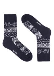 Dwupak zimowych skarpet męskich ZESMT-0070-7D(Z26), widok produktu z przodu na białym tle.