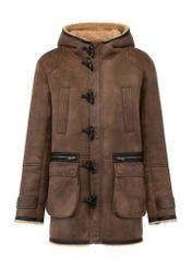 Men's sheepskin coat in dark brown KOZMP-0006-90(Z24)-02