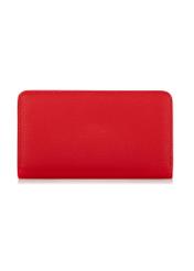 Czerwony portfel damski z logo POREC-0362-42(W24)-04