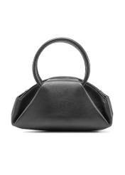 Czarna mini torebka typu top handle TORES-1203-99(Z25), widok produktu z tyłu na białym tle. 