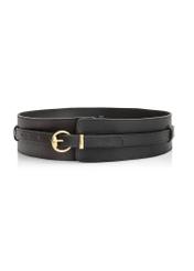 Black leather women's belt 2in1 PASDS-0314-99(Z24)