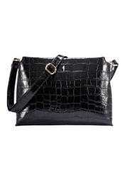 Czarna torebka damska croco TORES-1159E-99(Z25)
